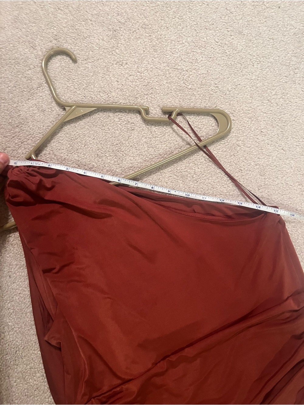 Express Ruched body suit, dark orange/red color NWT - Picture 6 of 6